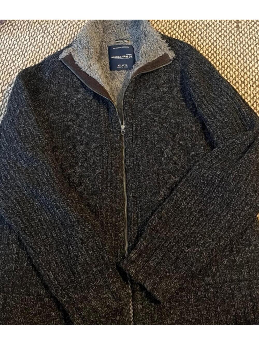 Nautica 100% Wool Heavy Full-Zip Jacket Mens XXL